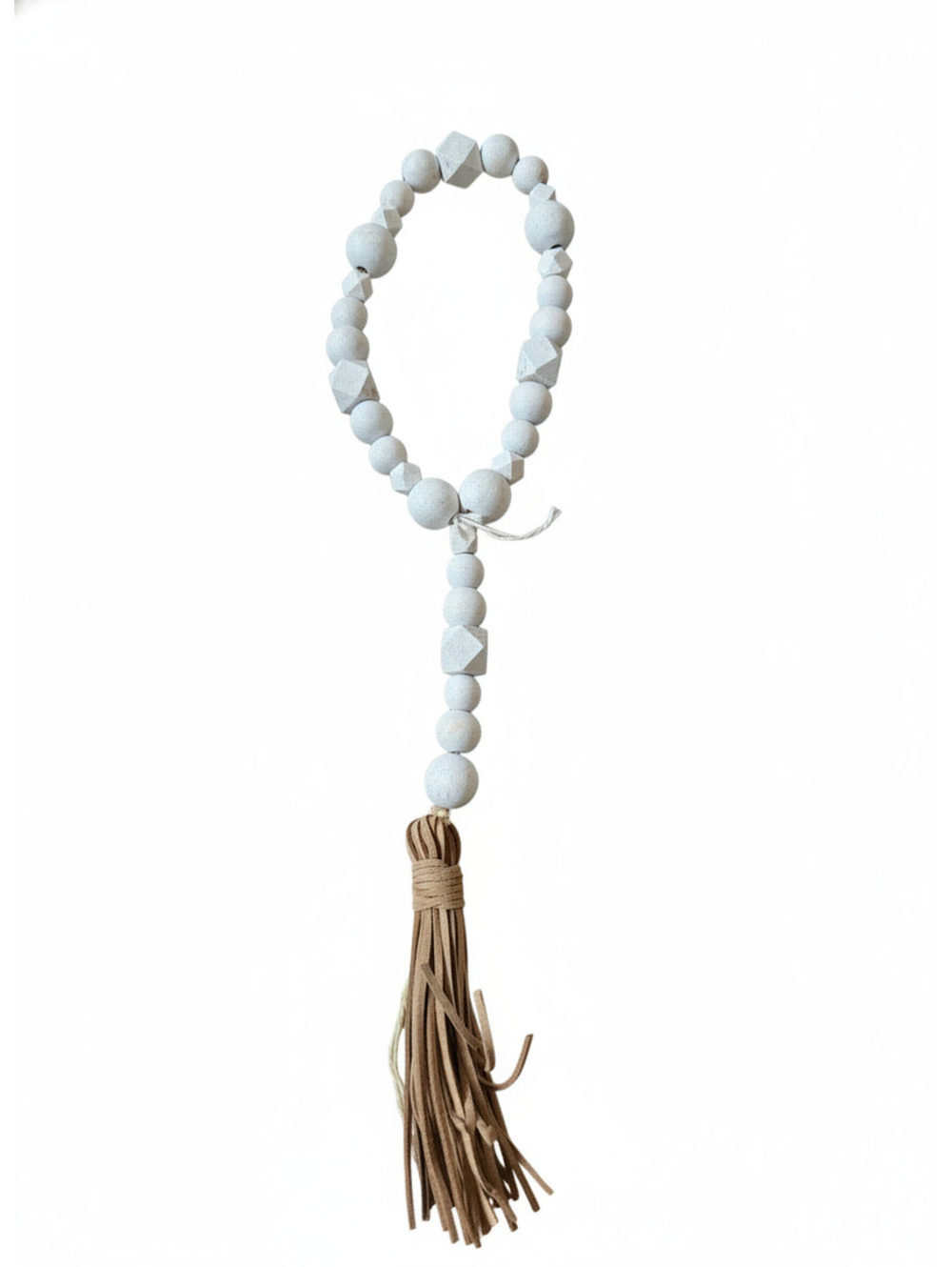 Decorative Wooden Bead Garland with Tassel